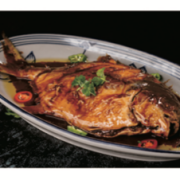 Home-Style Braised Golden Pomfret  家常焖金锠鱼